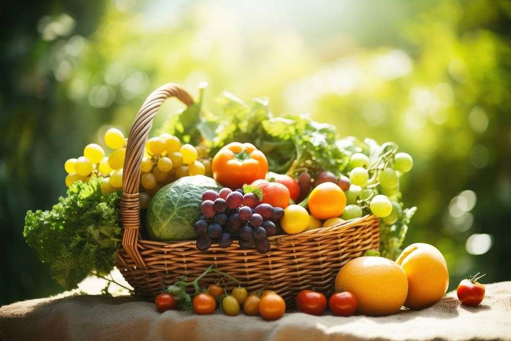 Vegetable organic wicker basket. AI generated Image by rawpixel.