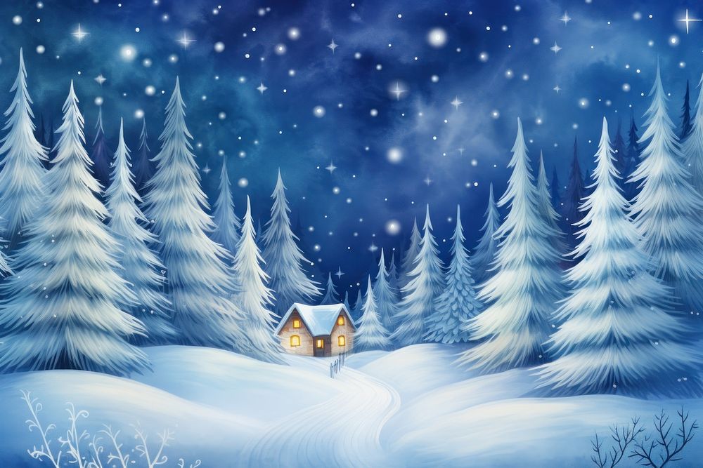 Christmas night winter building outdoors nature. AI generated Image by rawpixel.