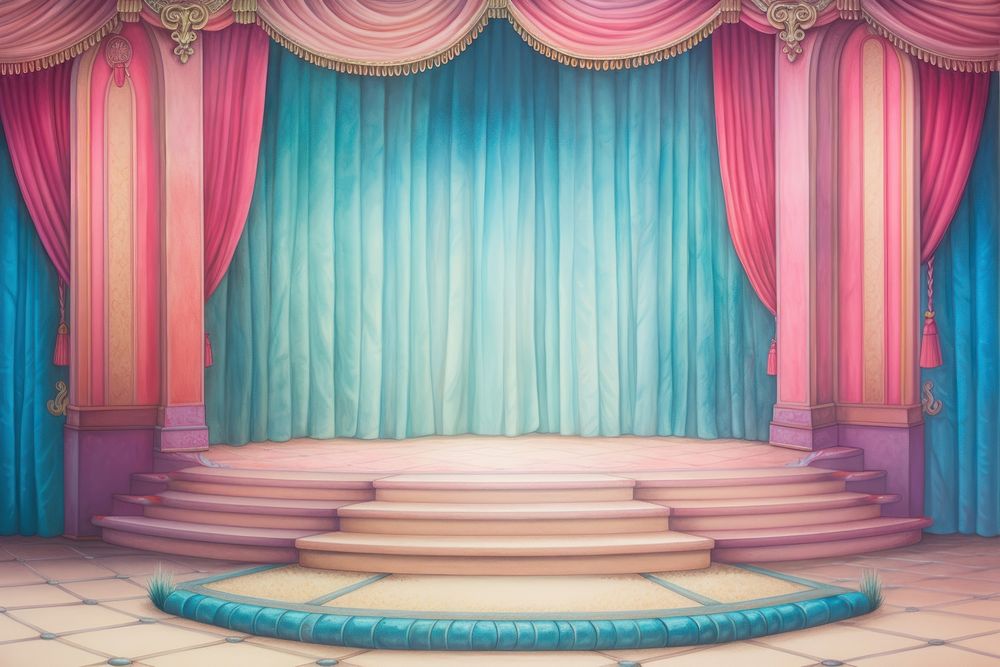 Stage backgrounds curtain indoors. 