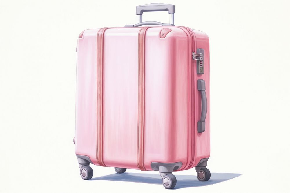 Luggage suitcase white background journey. 