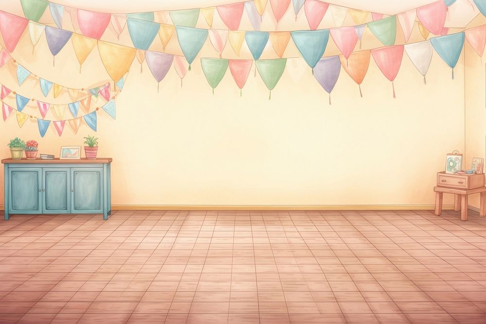 Cute party room flooring architecture celebration. AI generated Image by rawpixel.