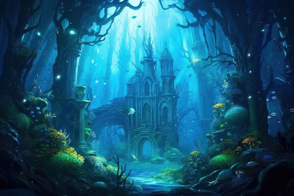 Underwater background outdoors fantasy nature. AI generated Image by rawpixel.