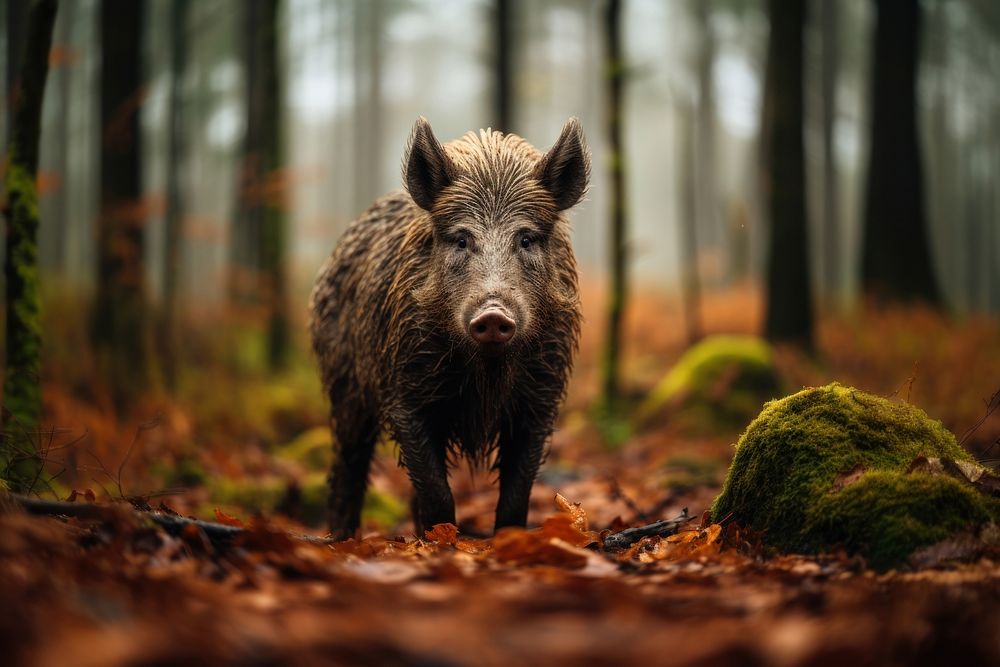 Wild boar wildlife animal mammal. AI generated Image by rawpixel.