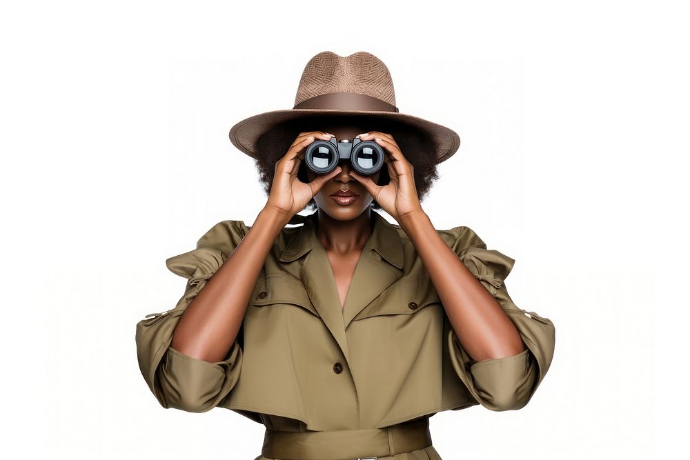 Binoculars adult photo woman. AI generated Image by rawpixel.