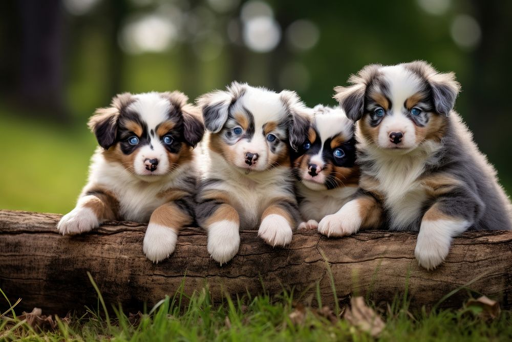 Australian Shepherd puppies animal mammal puppy. AI generated Image by rawpixel.