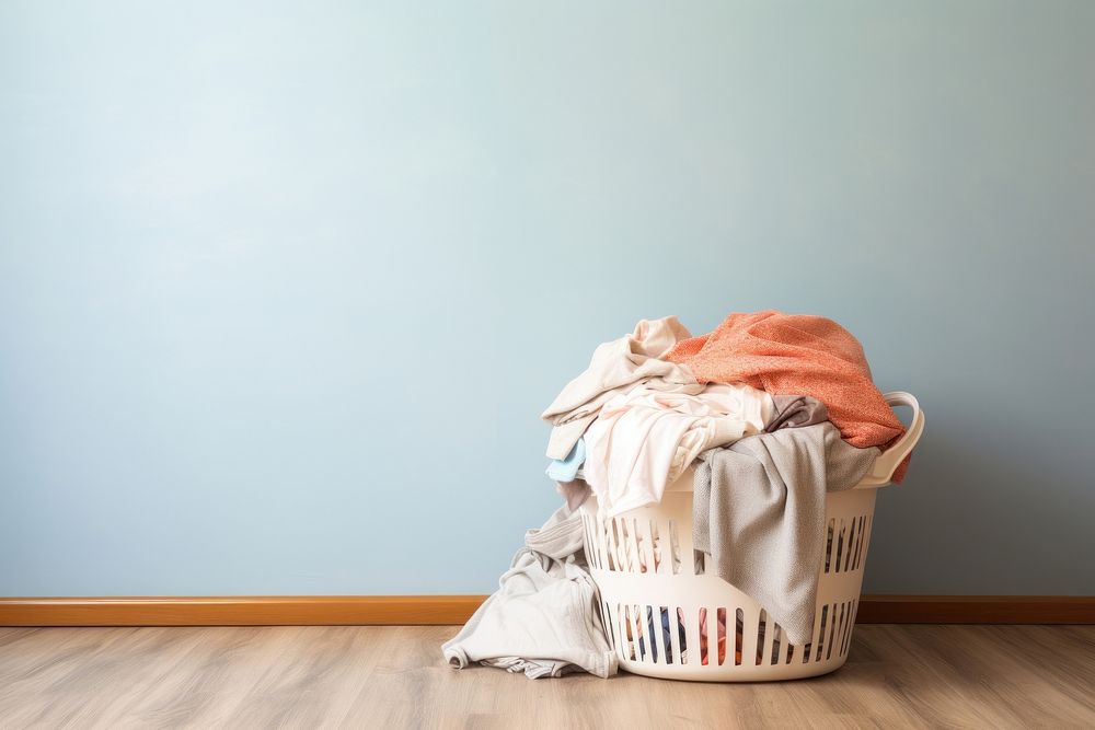 Clothes in a plastic basket. AI generated image by rawpixel.