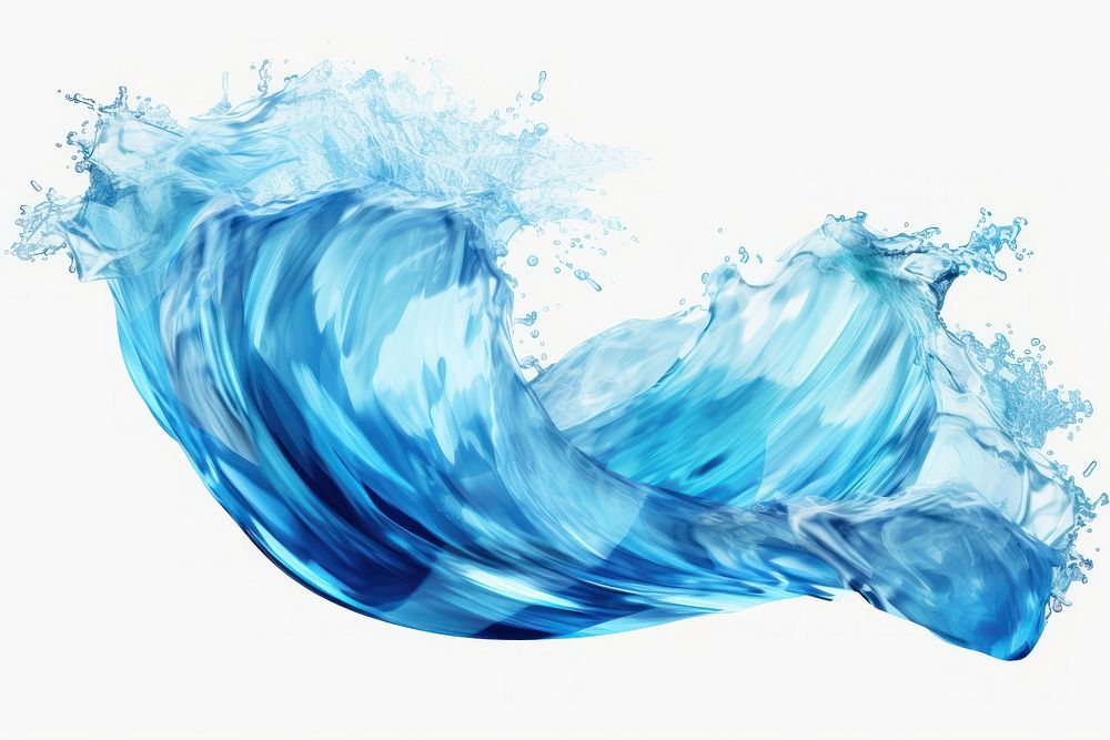 Water wavy splash clip art splashing wave blue. AI generated Image by rawpixel.