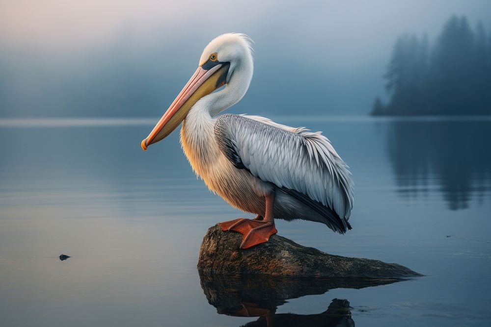 Dalmatian pelican animal bird beak. 