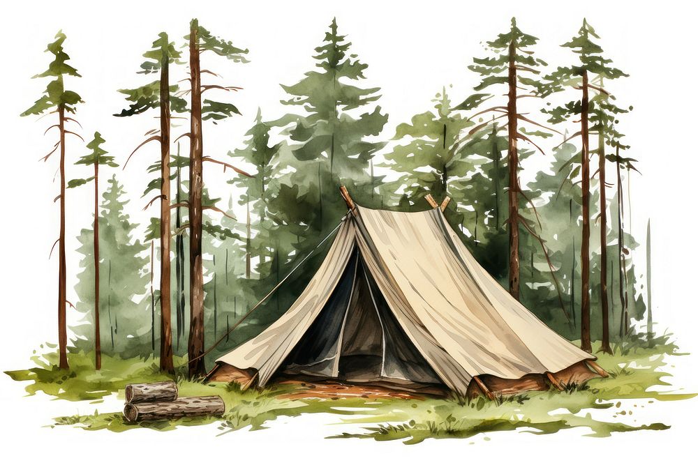 Forest outdoors camping nature. AI generated Image by rawpixel.