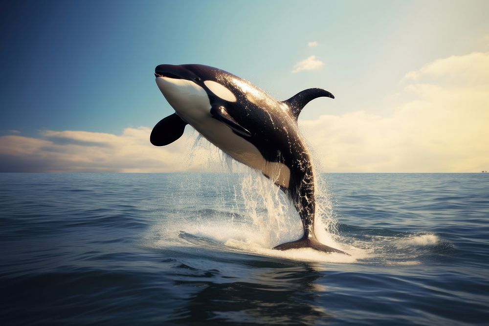 Killer Whale whale animal mammal. AI generated Image by rawpixel.