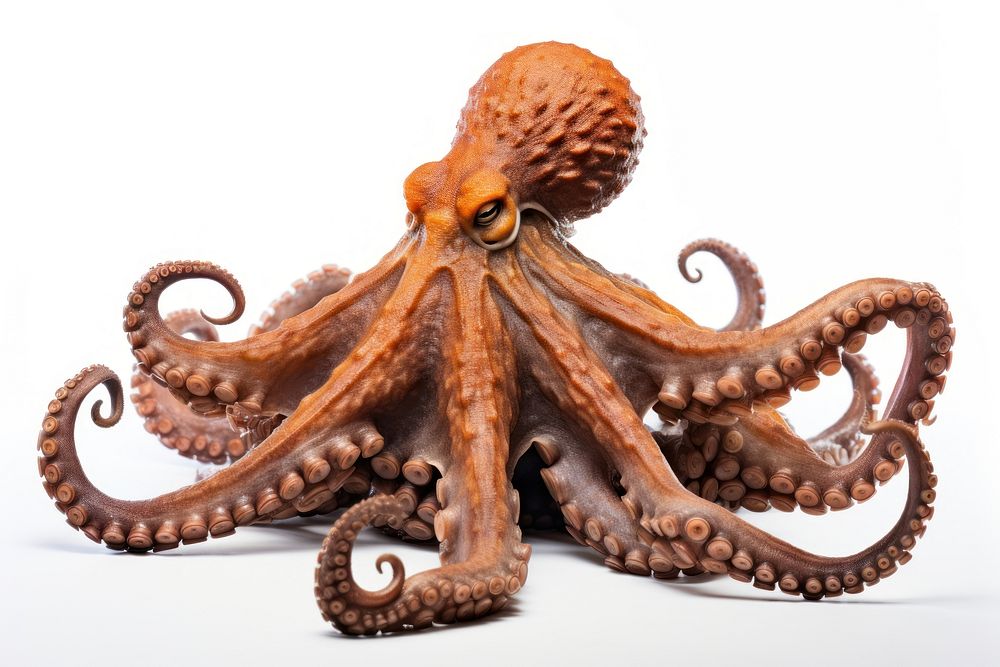 Kraken octopus animal white background. AI generated Image by rawpixel.