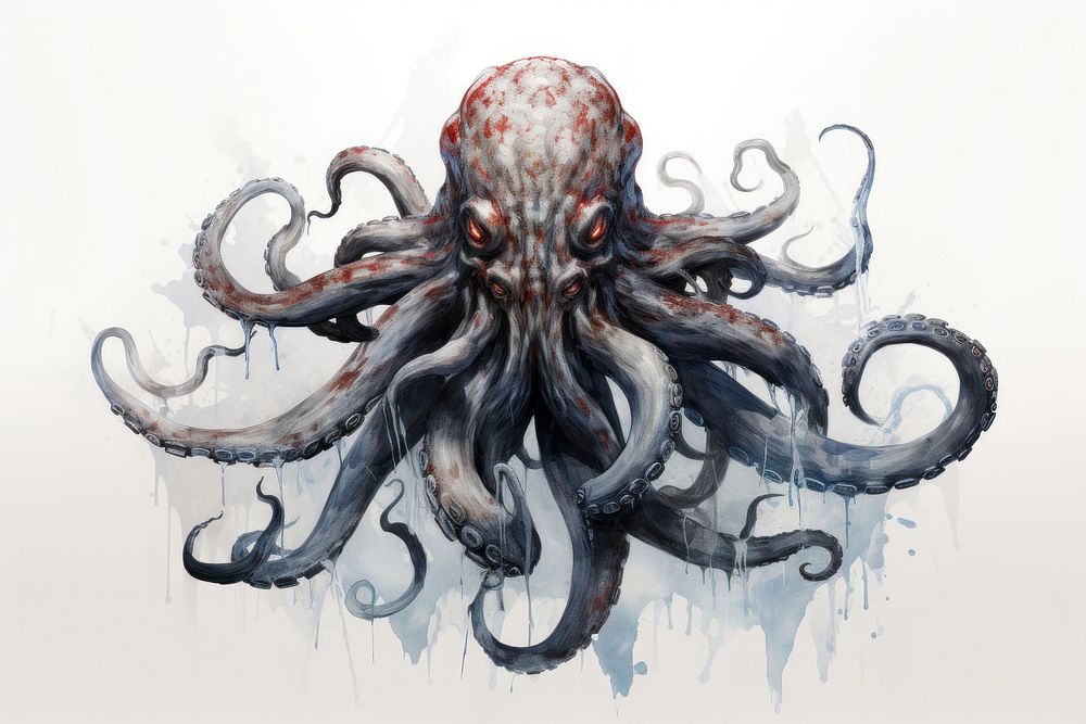 Kraken octopus animal invertebrate. AI generated Image by rawpixel.