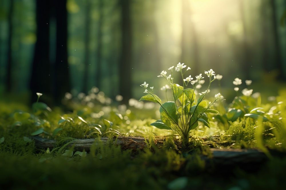Nature vegetation sunlight outdoors. AI generated Image by rawpixel.
