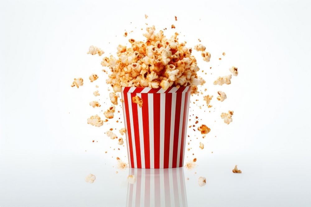 Popcorn snack food white background. 