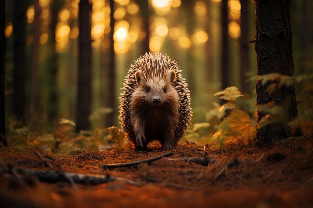Porcupine hedgehog outdoors animal. AI generated Image by rawpixel.