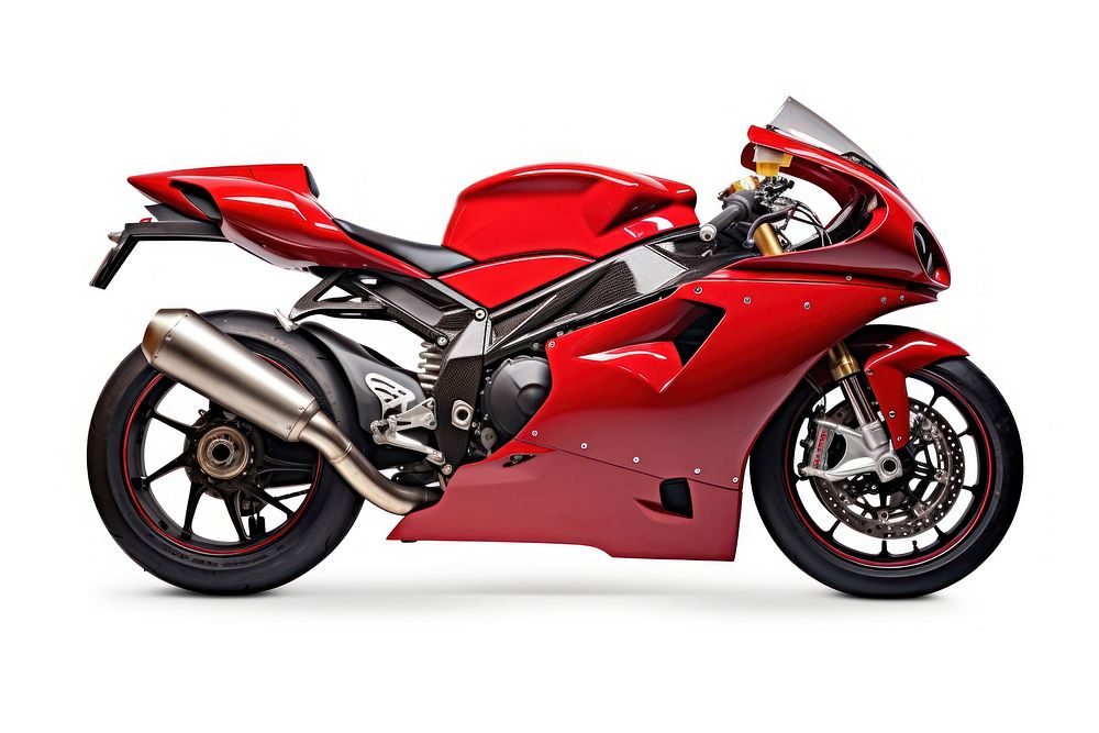 Red sport bike motorcycle vehicle sports. 