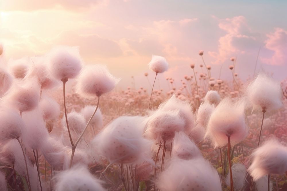 Premium AI Image  A tree with pink cotton balls on it
