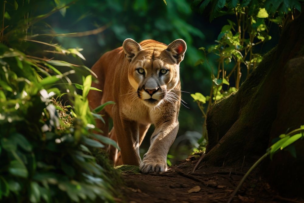 Puma wildlife outdoors animal. AI generated Image by rawpixel.