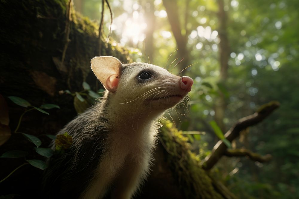 Opossum wildlife outdoors animal. AI generated Image by rawpixel.