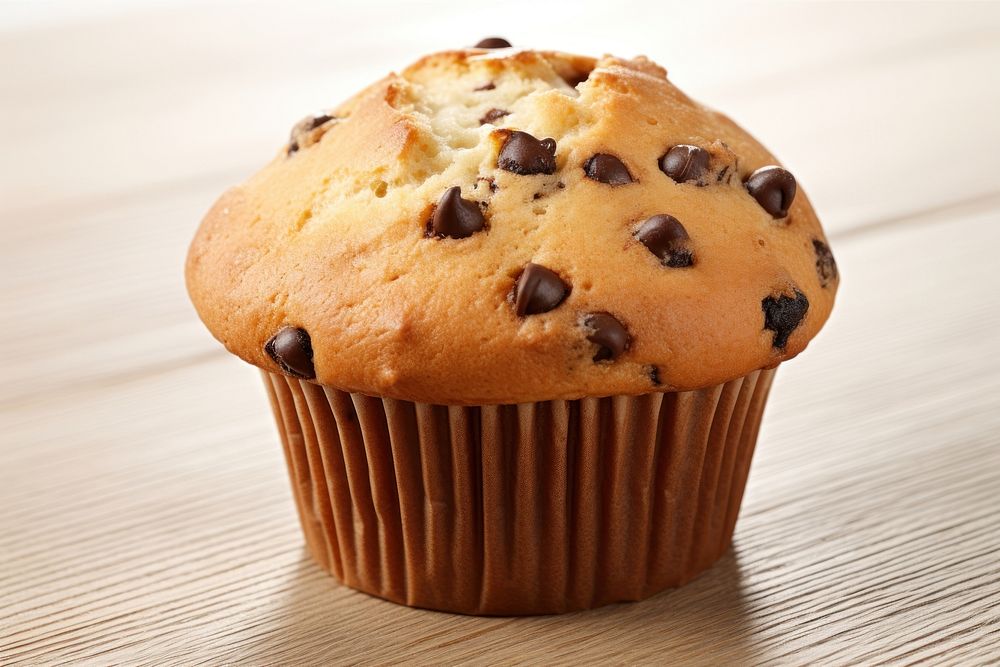 Chocolate chip muffin chocolate dessert cupcake. AI generated Image by rawpixel.