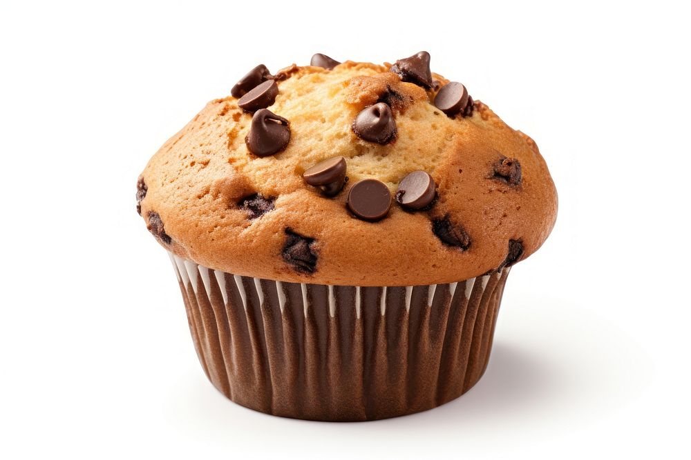 Chocolate chip muffin chocolate dessert cupcake. AI generated Image by rawpixel.