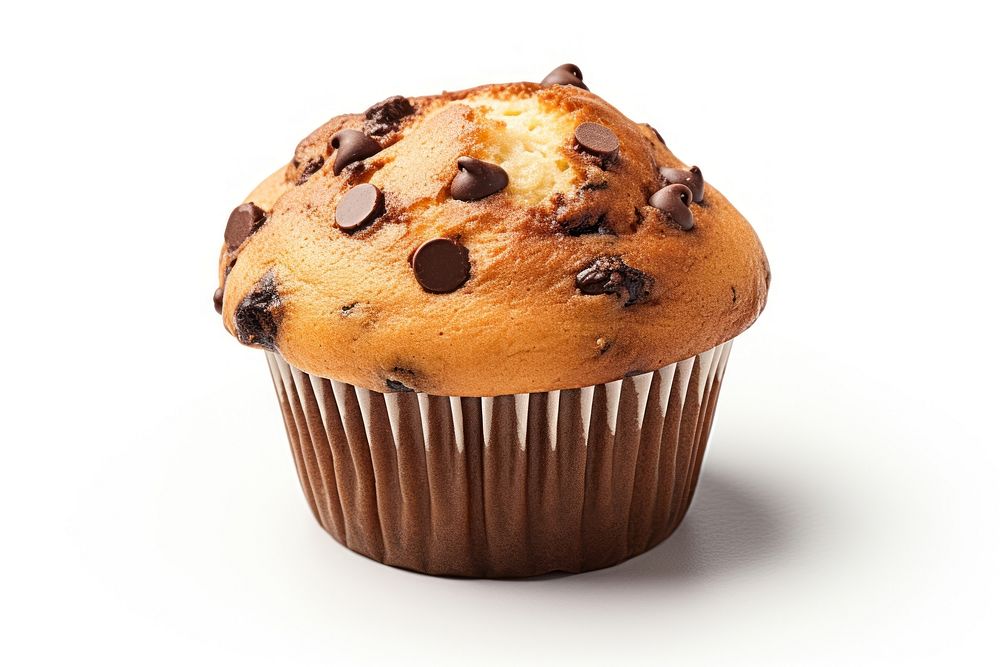 Chocolate chip muffin chocolate dessert cupcake. AI generated Image by rawpixel.
