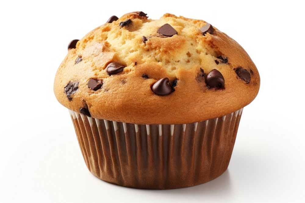 Chocolate chip muffin chocolate dessert cupcake. AI generated Image by rawpixel.
