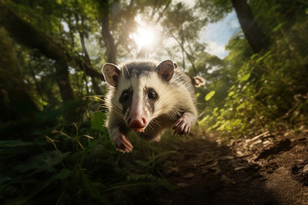 Running opossum wildlife outdoors animal. | Free Photo - rawpixel