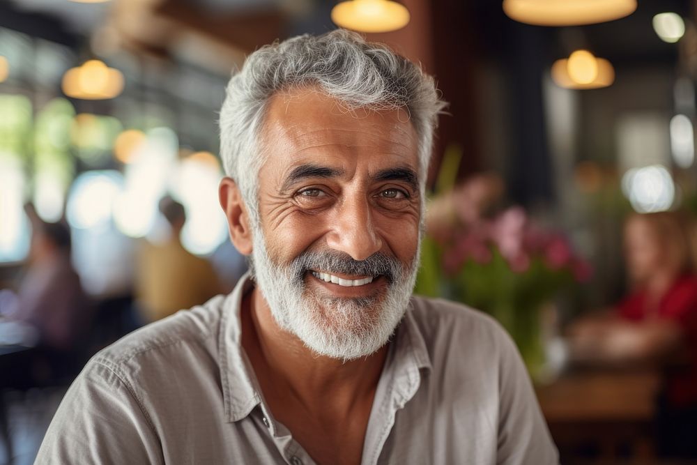 Middle east man Senior man smiling portrait adult. AI generated Image by rawpixel.