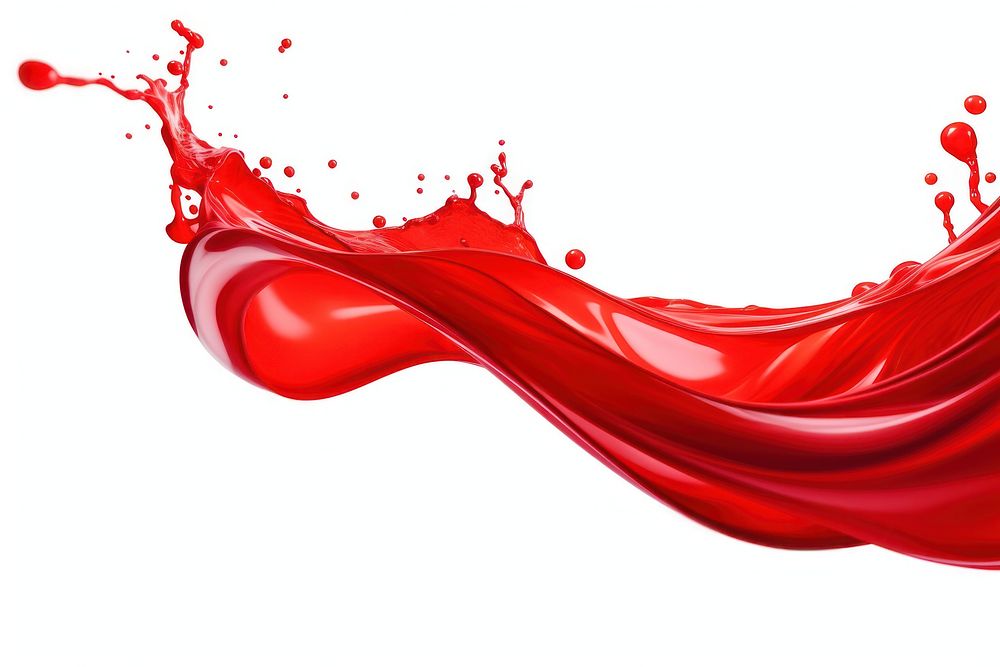 Red color liquid swish white background splattered splashing. AI generated Image by rawpixel.
