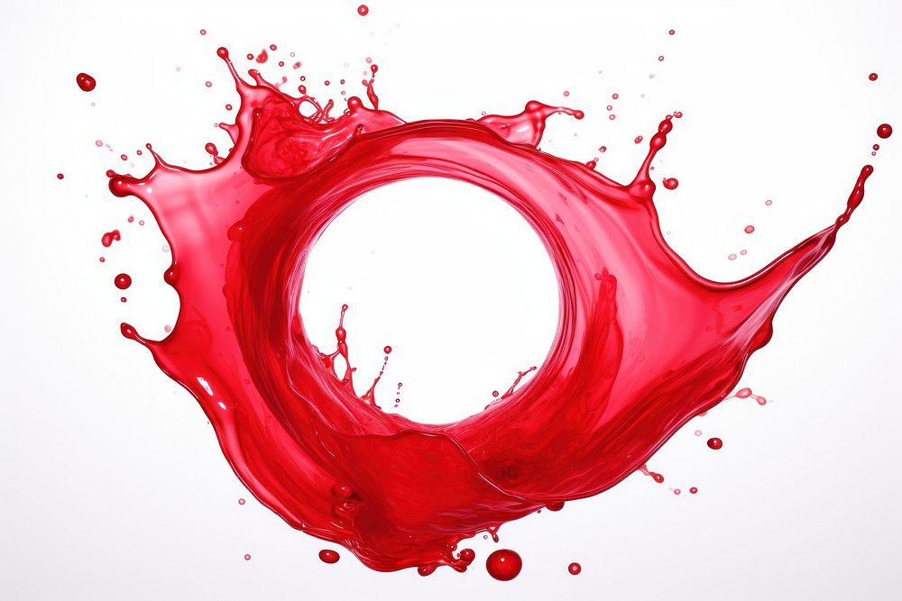 Red color liquid circle splattered splashing. AI generated Image by rawpixel.