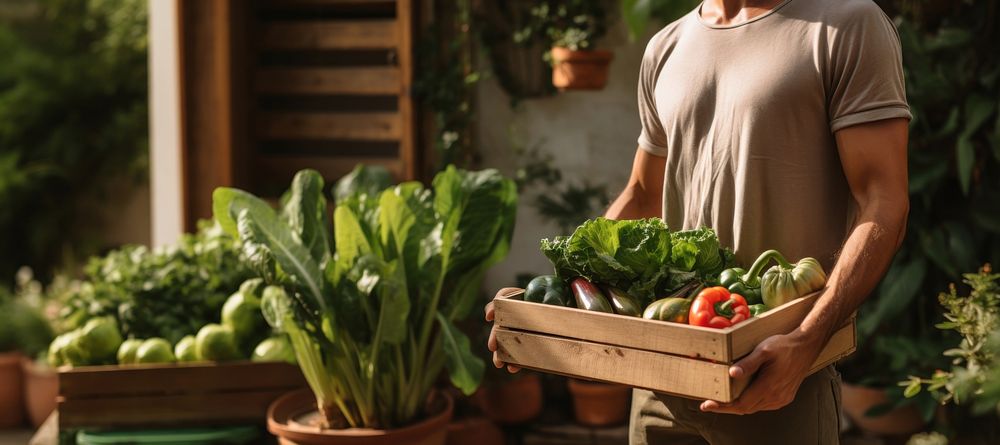 Vegetable holding adult plant. AI generated Image by rawpixel.