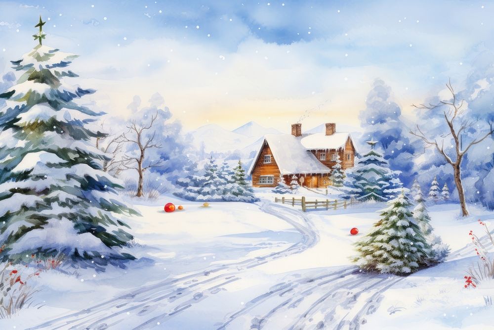 Christmas countryside architecture building outdoors. AI generated Image by rawpixel.