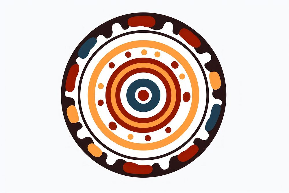 Aboriginal art logo white background creativity. AI generated Image by rawpixel.