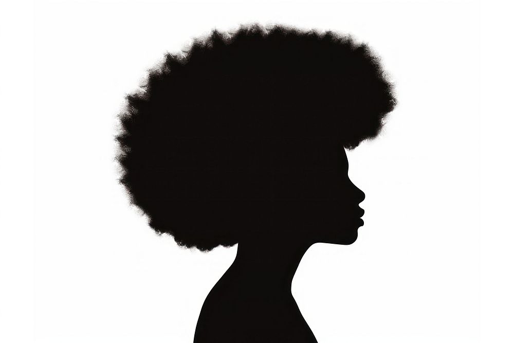 Afro silhouette adult white. AI generated Image by rawpixel.