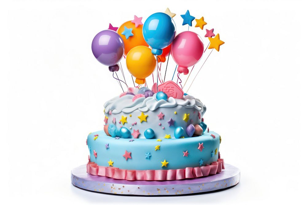 Birthday cake birthday dessert balloon. AI generated Image by rawpixel.