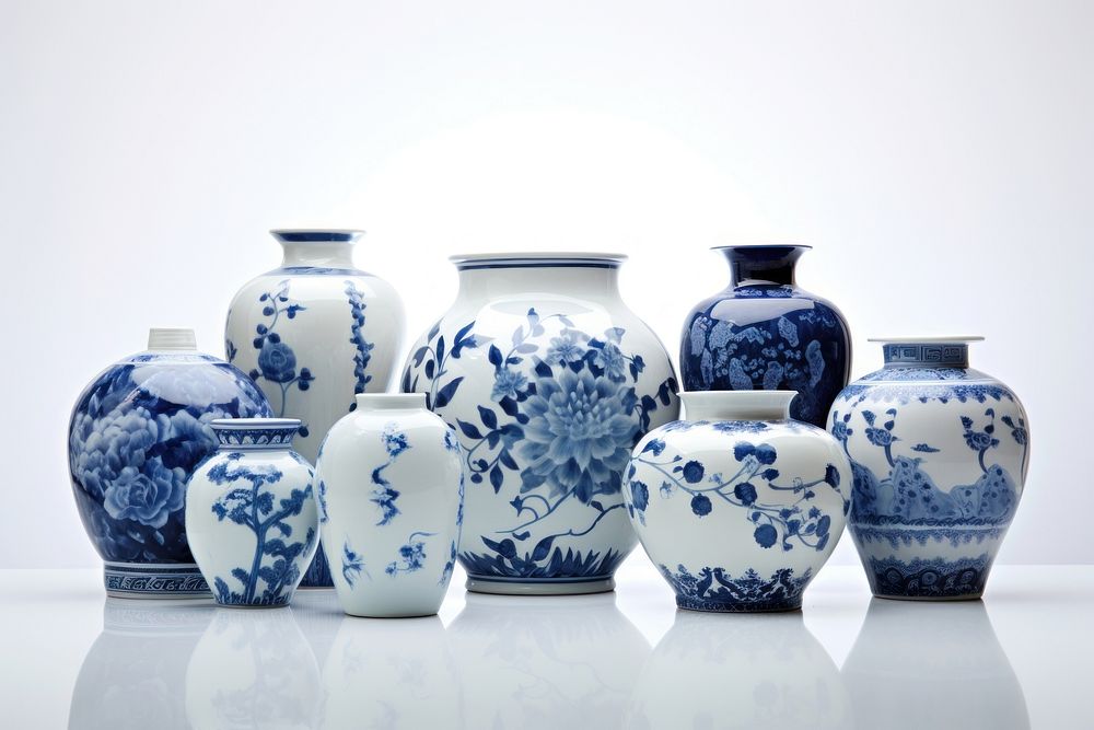 Chinese porcelains pottery white art. AI generated Image by rawpixel.