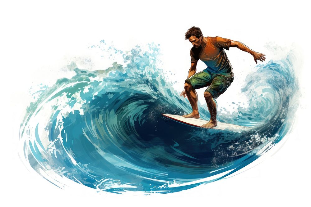 Surfer outdoors surfing sports. AI generated Image by rawpixel.