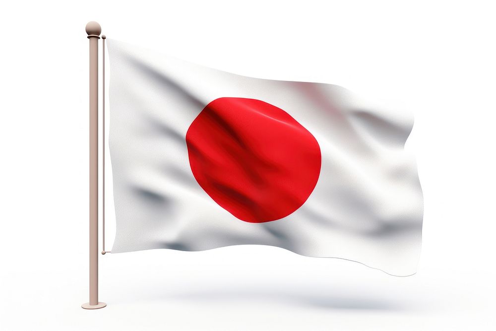 Japanese flag white white background patriotism. AI generated Image by rawpixel.