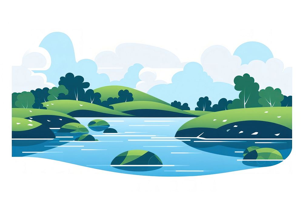 A river landscape outdoors nature. AI generated Image by rawpixel.