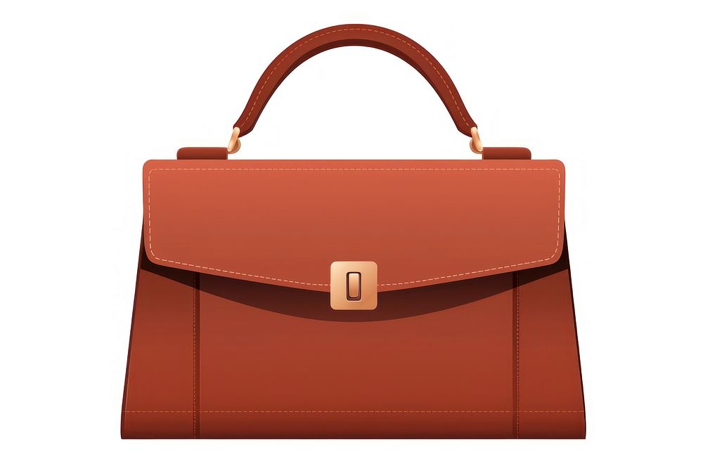 A Stylish brown leather bag briefcase handbag purse. AI generated Image by rawpixel.