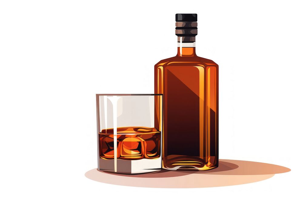 Bottle glass whiskey whisky. AI generated Image by rawpixel.