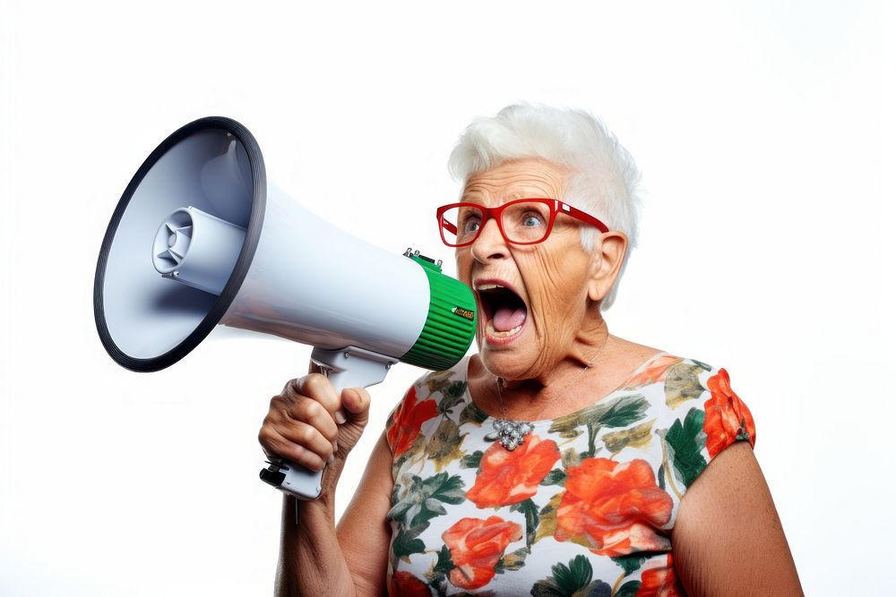 Megaphone shouting glasses adult. AI generated Image by rawpixel.