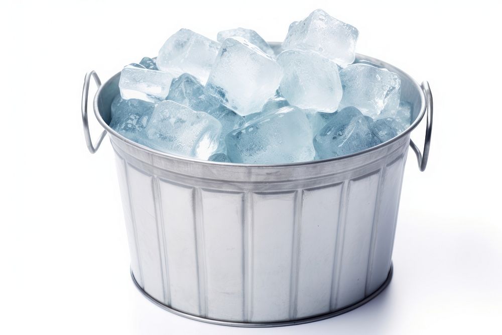 Ice bucket white background refreshment. AI generated Image by rawpixel.