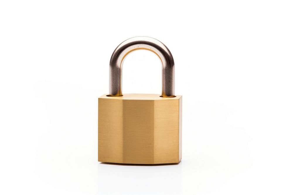 A padlock white background protection security. AI generated Image by rawpixel.