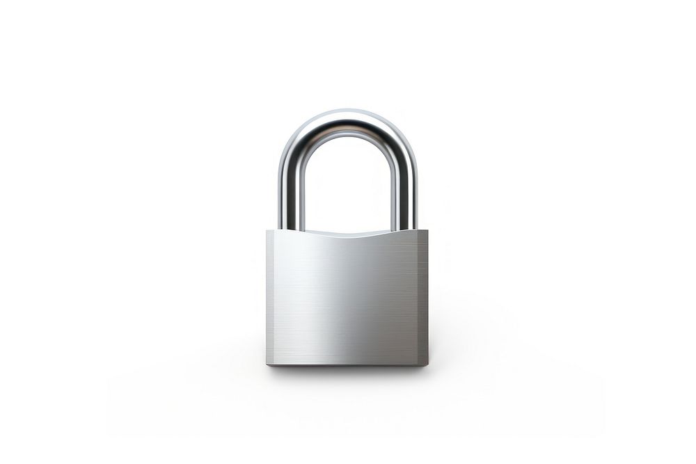 A padlock white background protection security. AI generated Image by rawpixel.