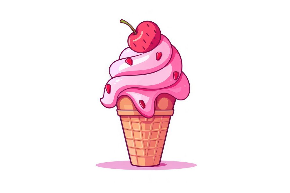 Cream dessert cartoon food. AI generated Image by rawpixel.