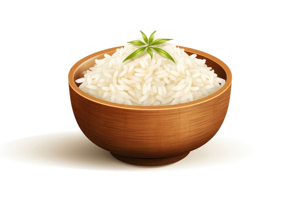 Rice bowl 3d cartoon food white background vegetable. AI generated Image by rawpixel.