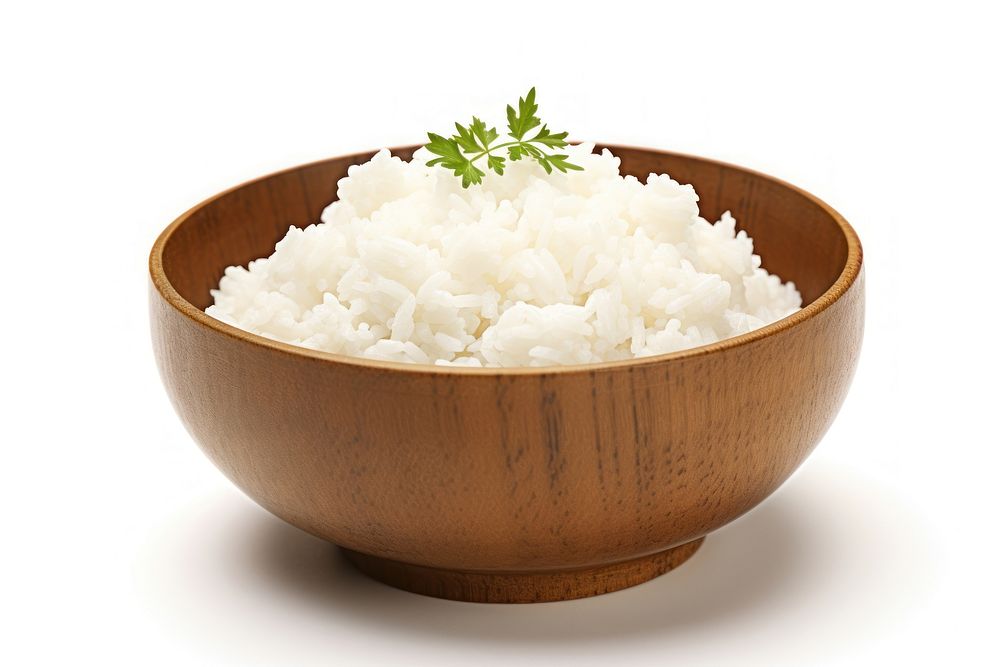 Rice bowl japanese white food white background. AI generated Image by rawpixel.