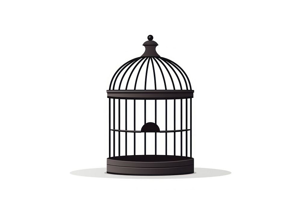Cage bird white background architecture. AI generated Image by rawpixel.